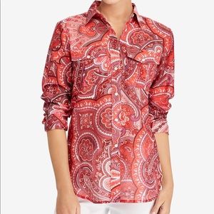 NEW LAUREN Ralph Lauren Paisley Print Shirt